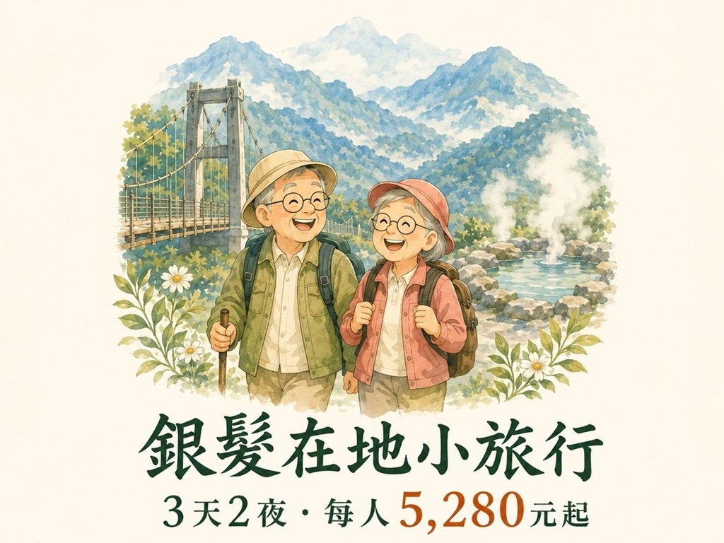 3天2夜銀髮慢旅行｜包車遊花東、溫泉住宿，每人5,280元起！